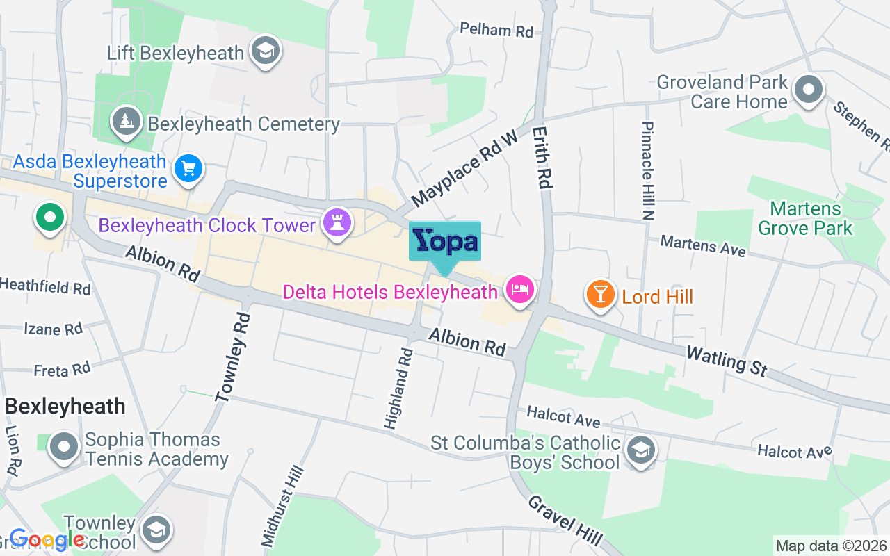 Map showing the location of DA6 7BJ