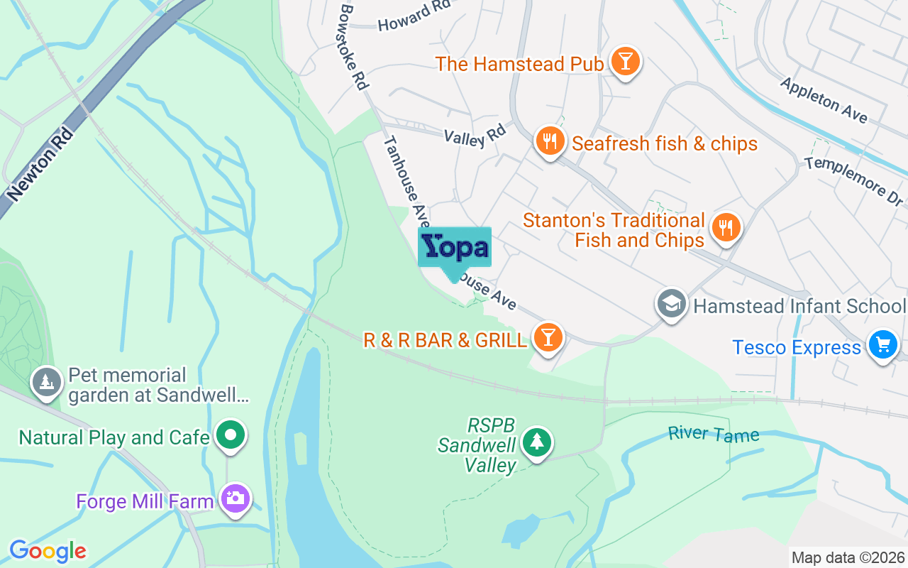 Map showing the location of B43 5AG