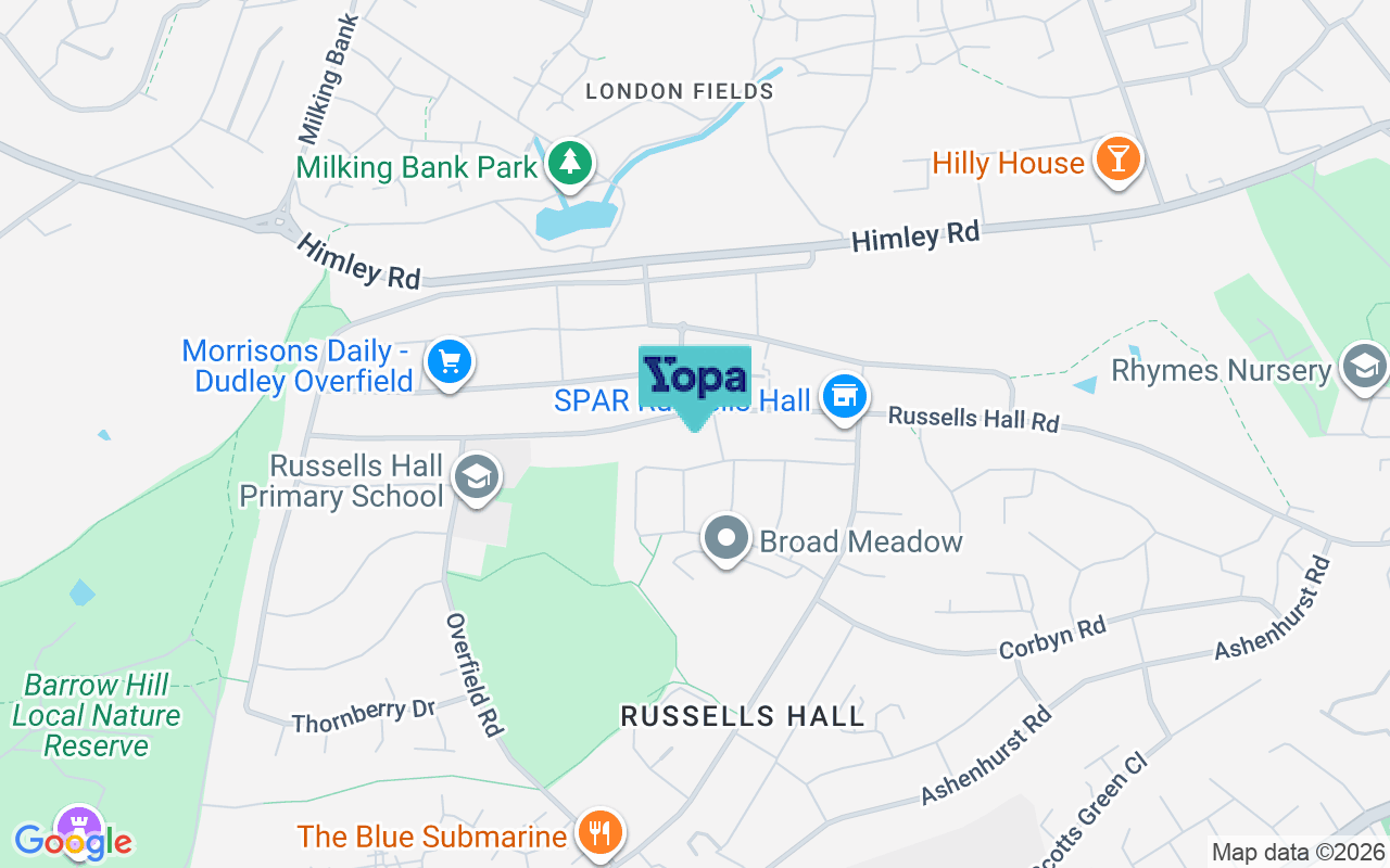 Map showing the location of DY1 2NW
