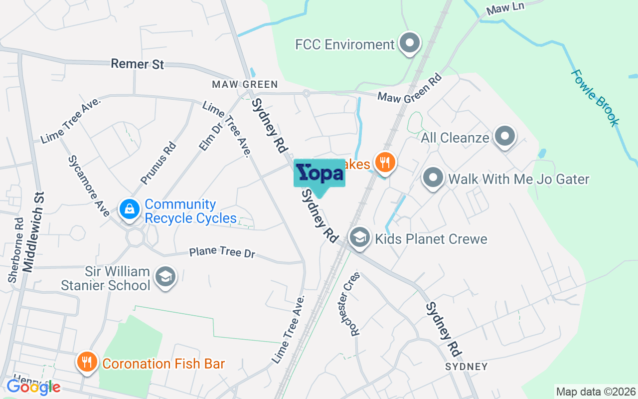 Map showing the location of CW1 4HG