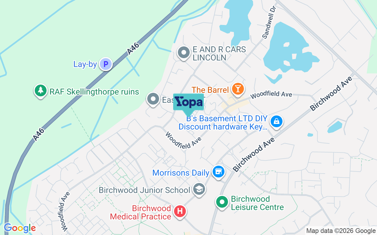 Map showing the location of LN6 0PS