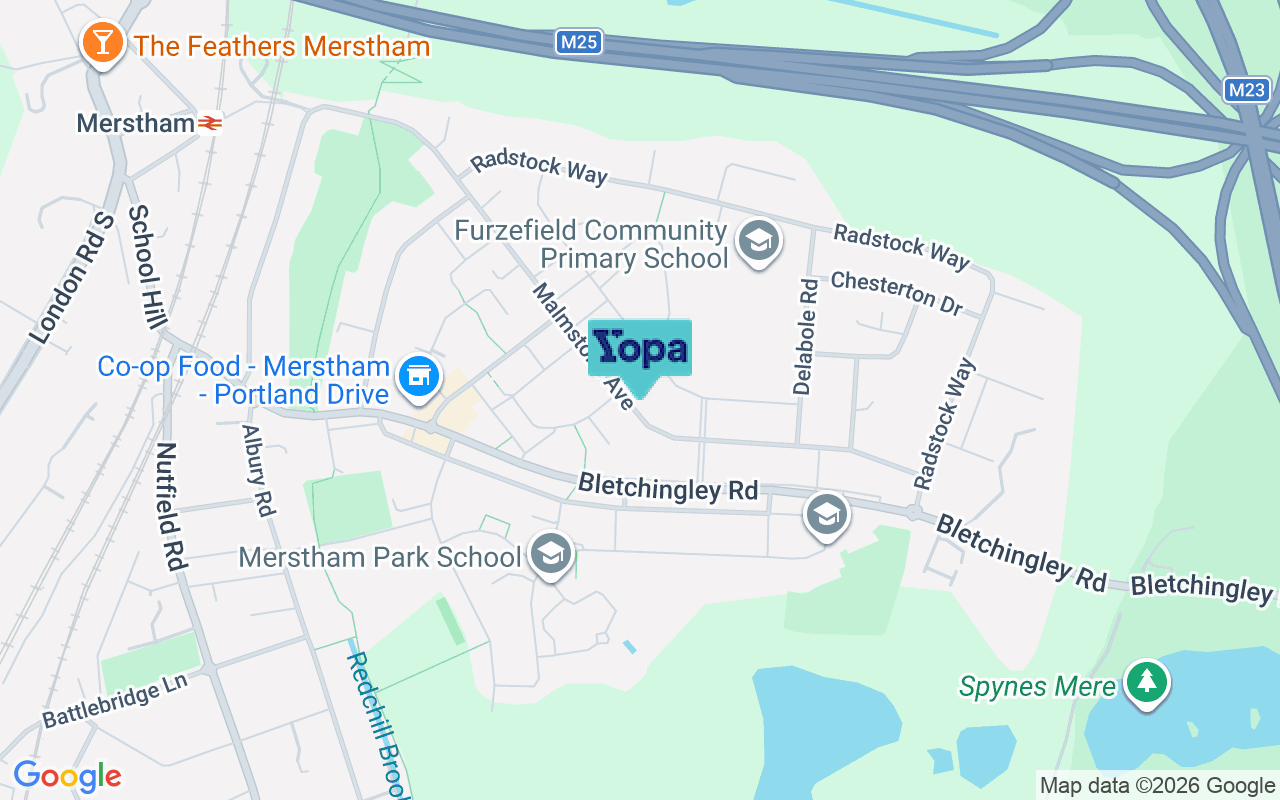 Map showing the location of RH1 3JH