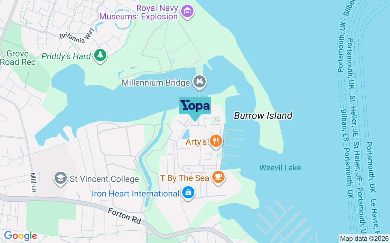 Map showing the location of PO12 1GZ