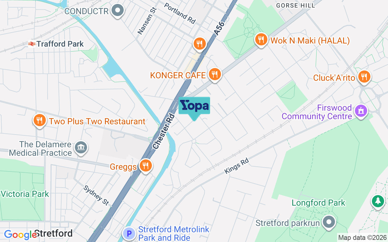 Map showing the location of M32 0LJ