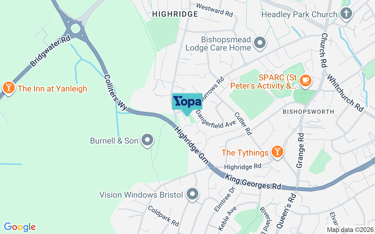 Map showing the location of BS13 8AW