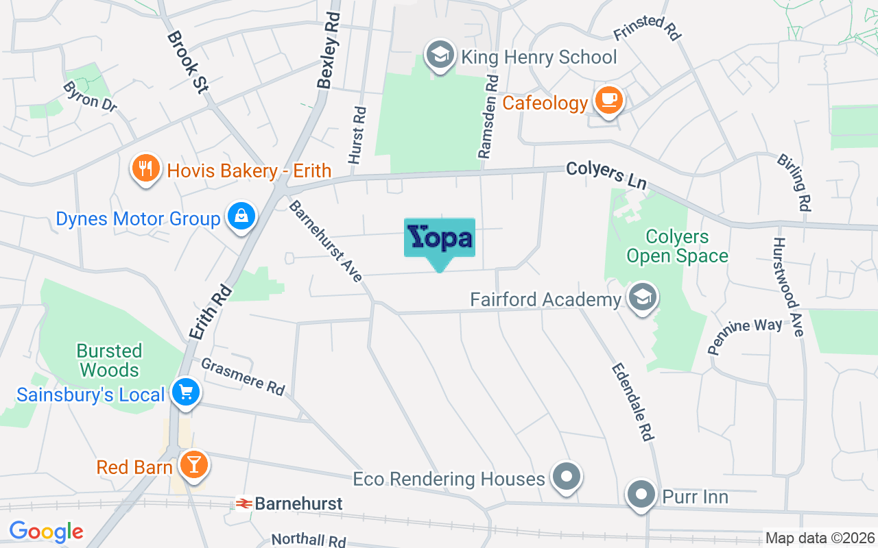 Map showing the location of DA8 3NT