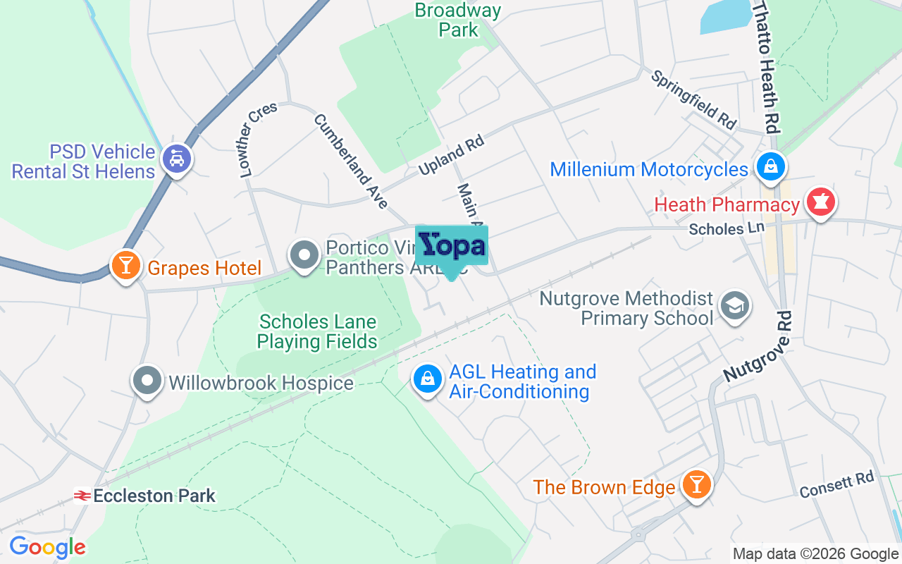 Map showing the location of WA10 3PG