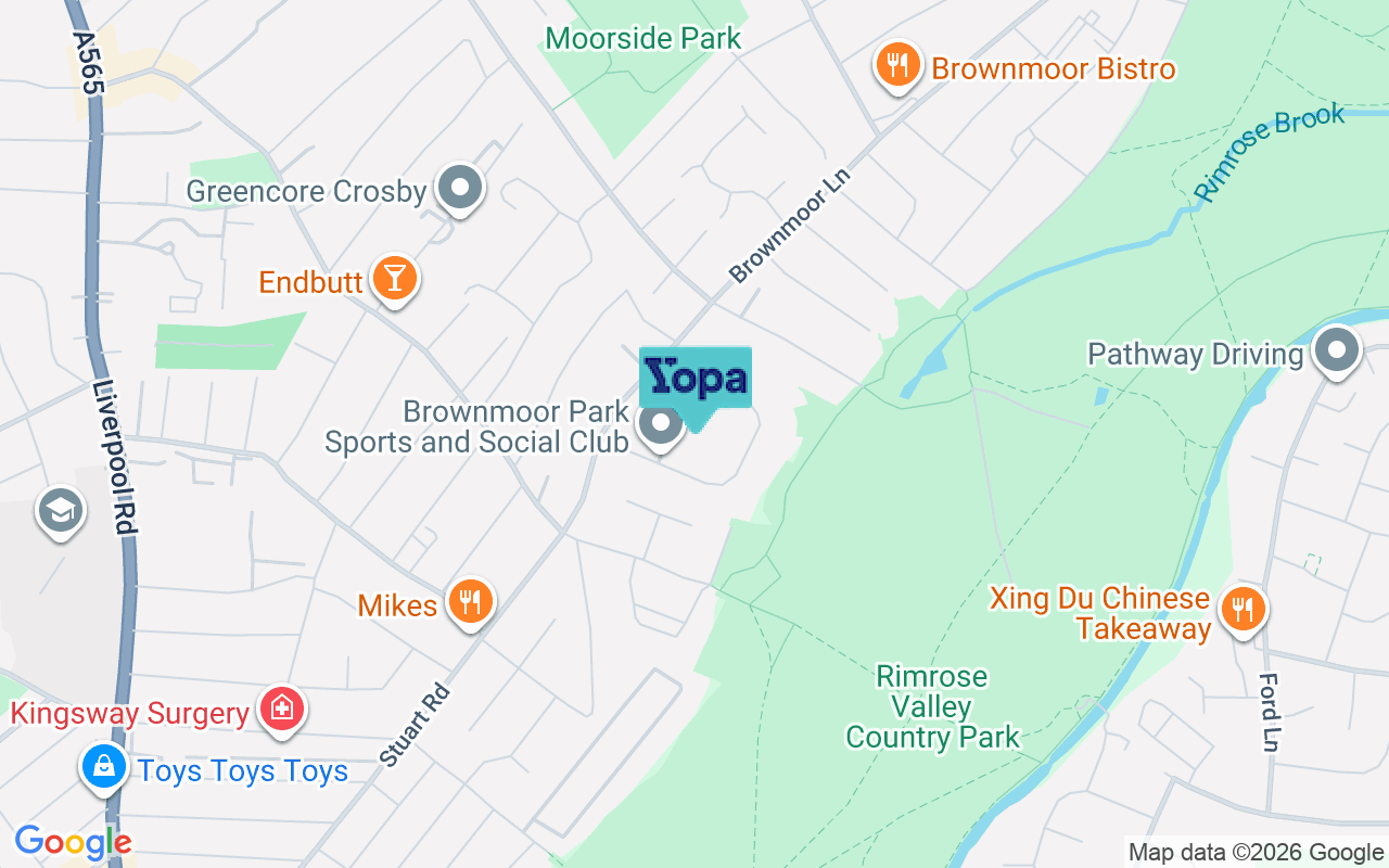 Map showing the location of L23 0TL