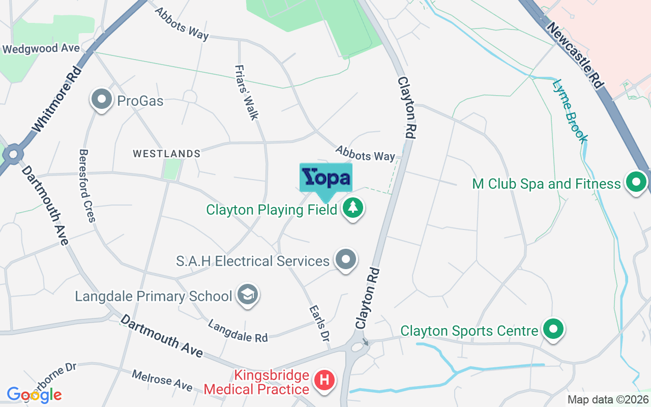Map showing the location of ST5 3QL
