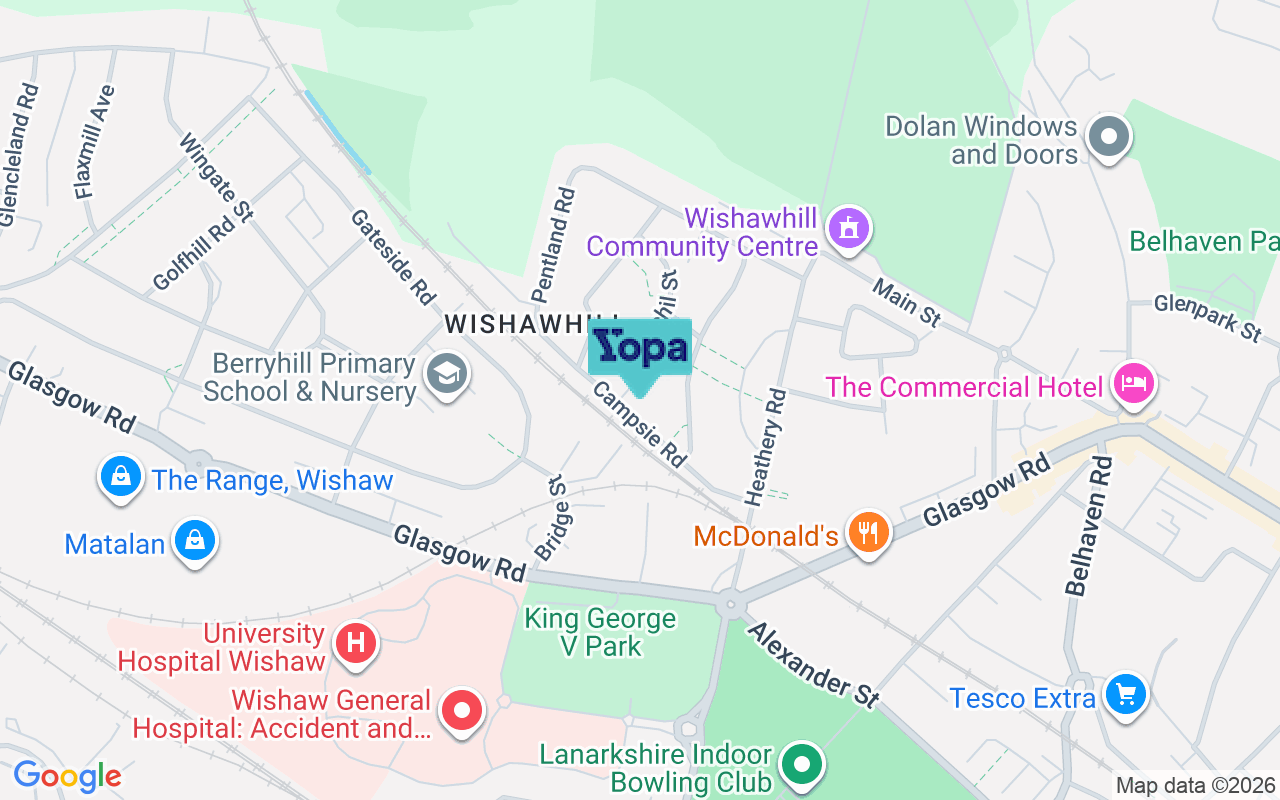 Map showing the location of ML2 7QG