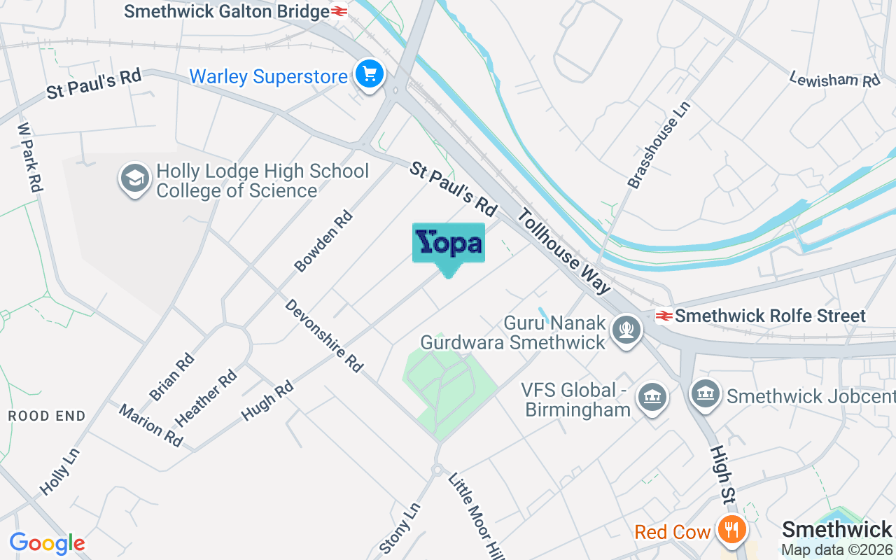 Map showing the location of B67 7PT