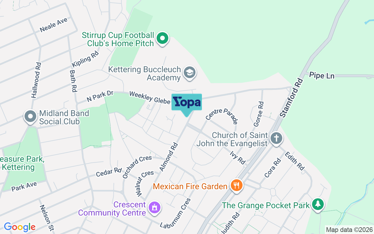 Map showing the location of NN16 9PQ