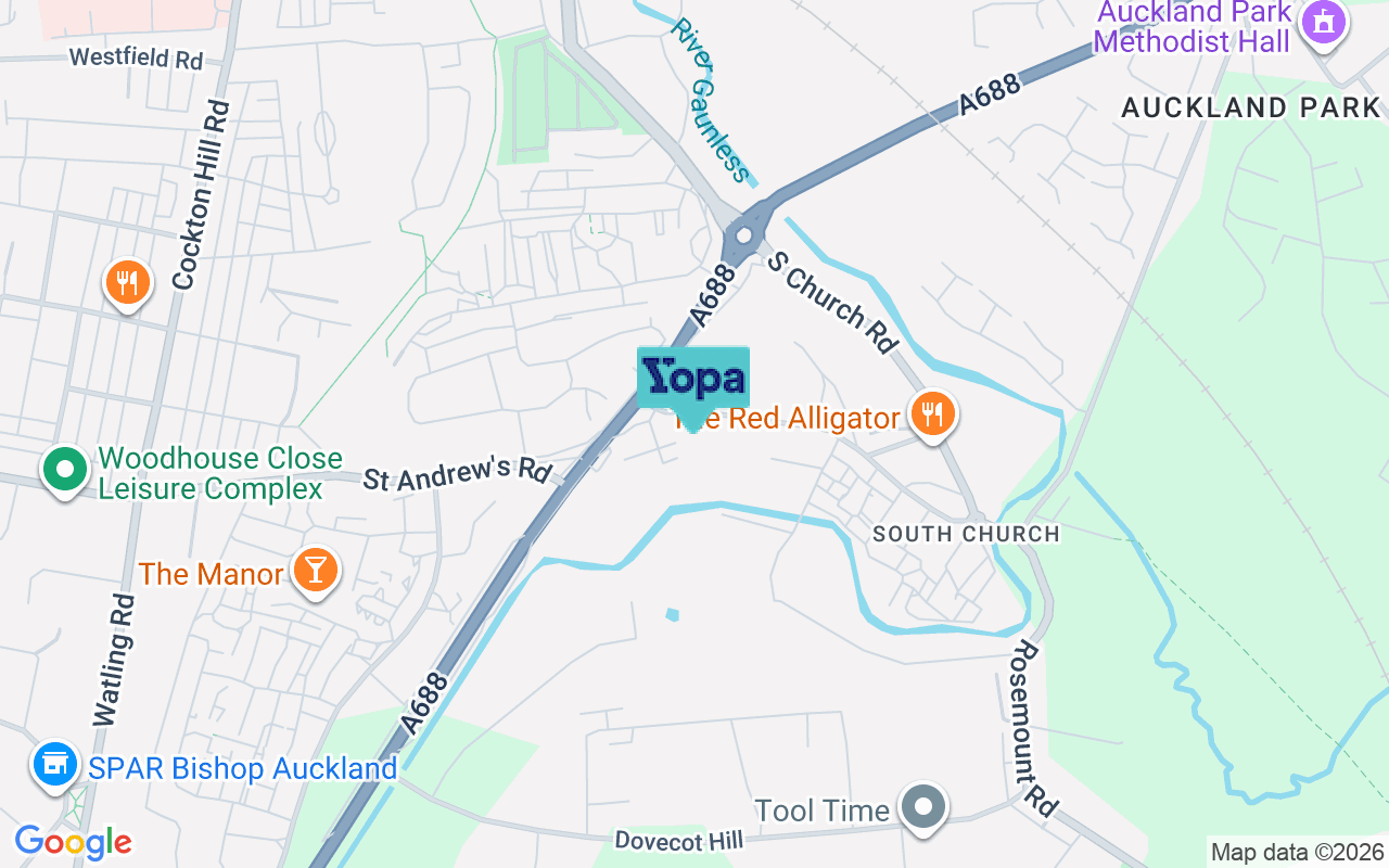 Map showing the location of DL14 6RY