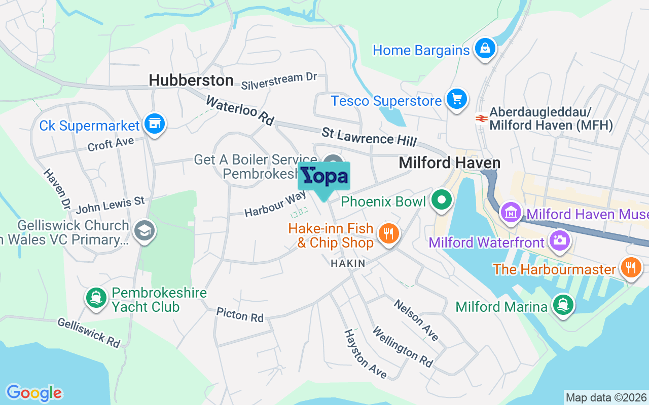 Map showing the location of SA73 3PD