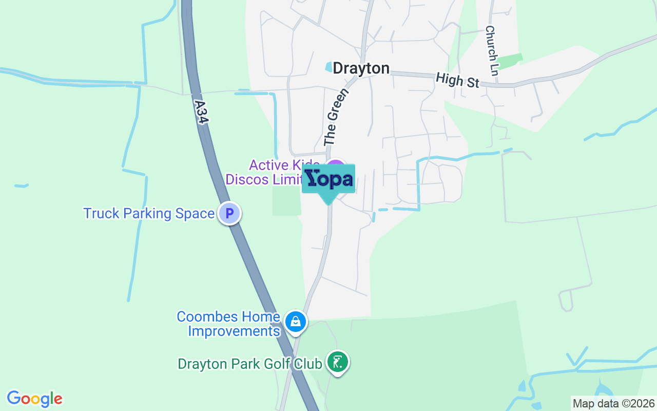 Map showing the location of OX14 4LD
