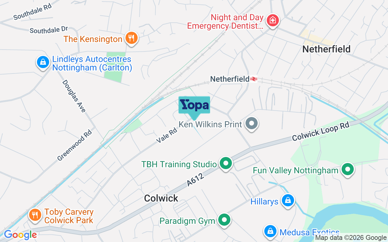 Map showing the location of NG4 2GL