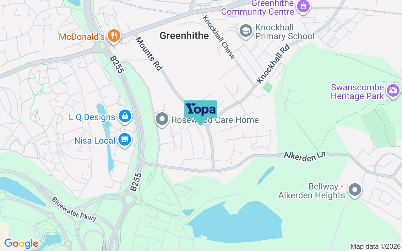 Map showing the location of DA9 9LX