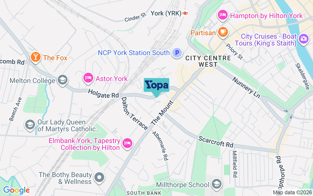 Map showing the location of YO24 4BY