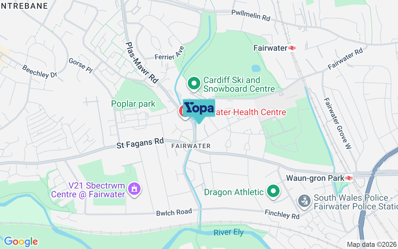 Map showing the location of CF5 3JS