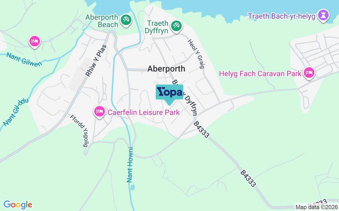 Map showing the location of SA43 2EG