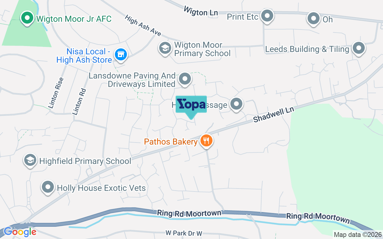 Map showing the location of LS17 8XF
