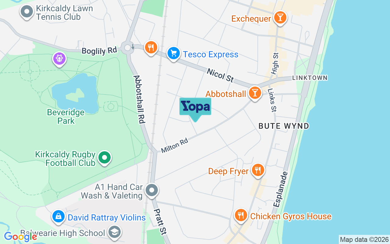 Map showing the location of KY1 1PU