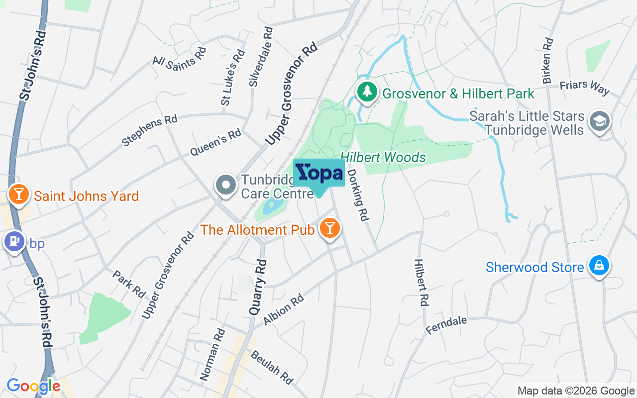 Map showing the location of TN1 2JA