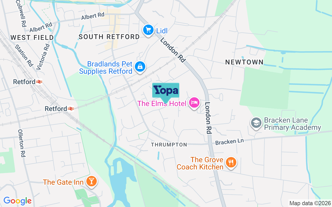Map showing the location of DN22 7BL