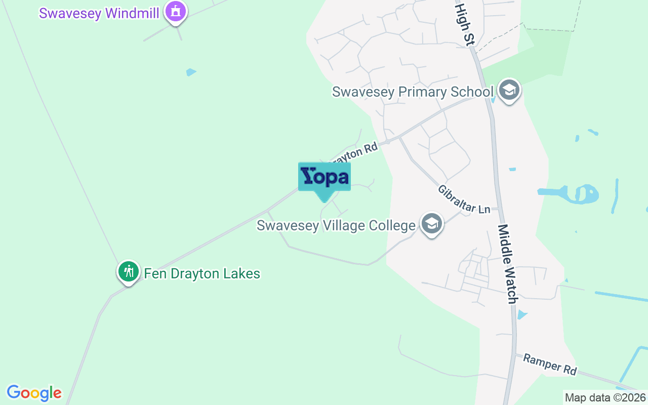 Map showing the location of CB24 4AJ