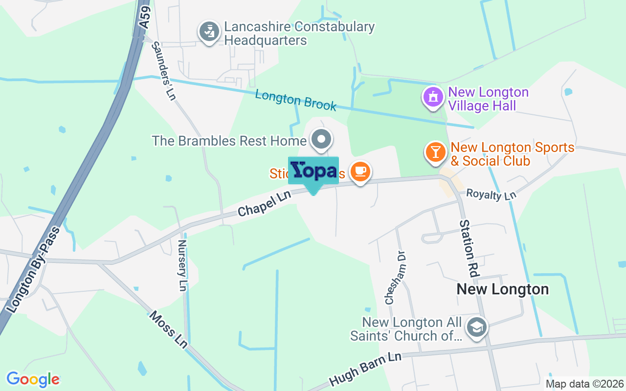 Map showing the location of PR4 4AB