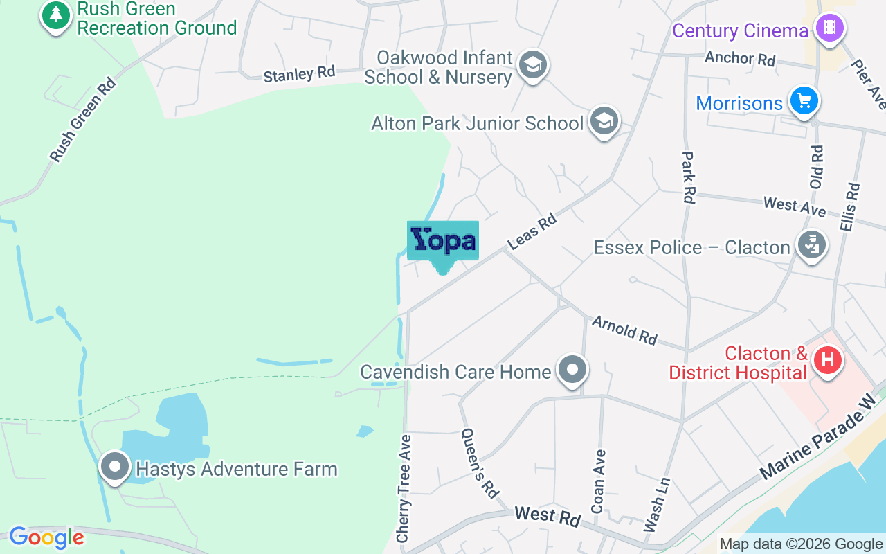 Map showing the location of CO15 1DU