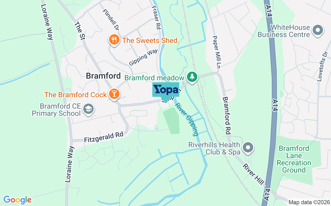 Map showing the location of IP8 4AT