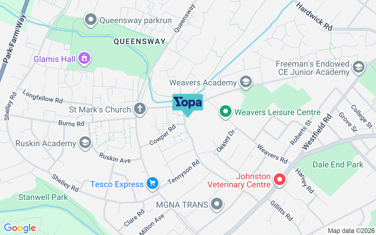 Map showing the location of NN8 3NS