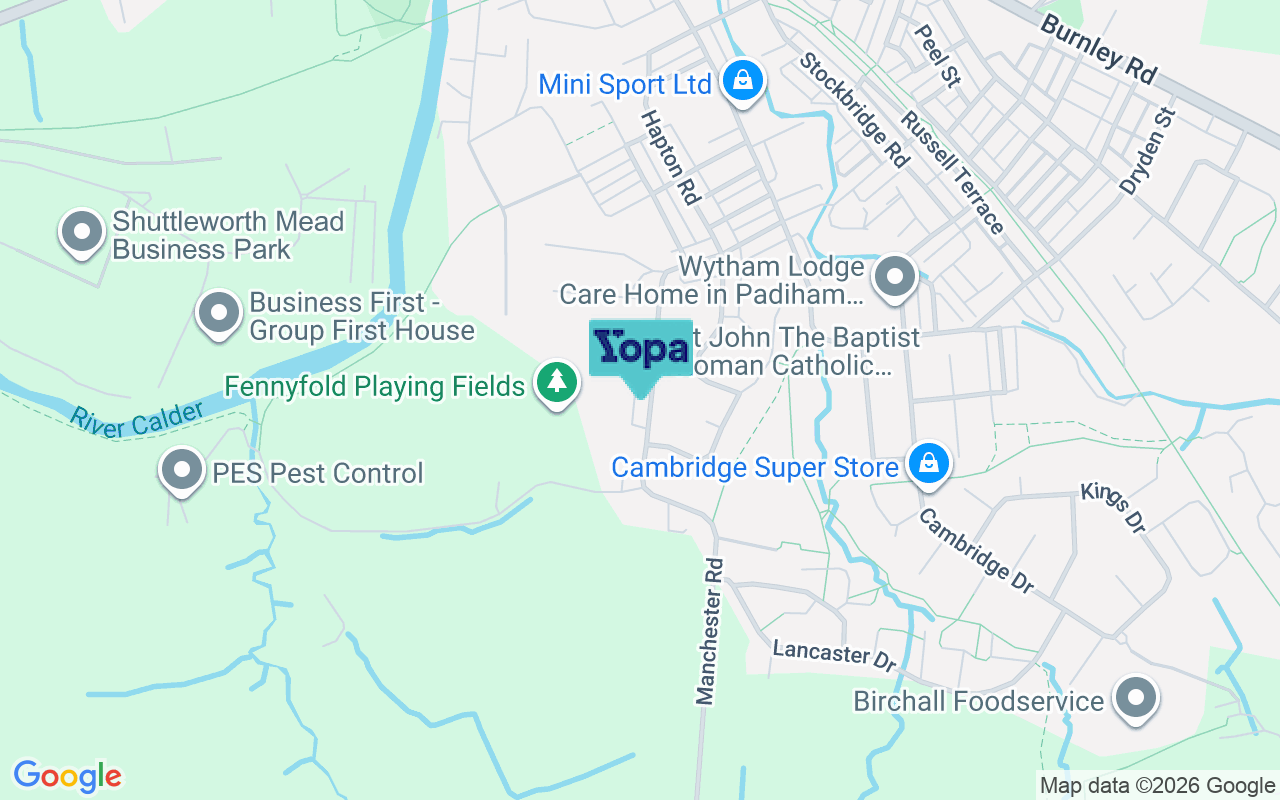 Map showing the location of BB12 7BN