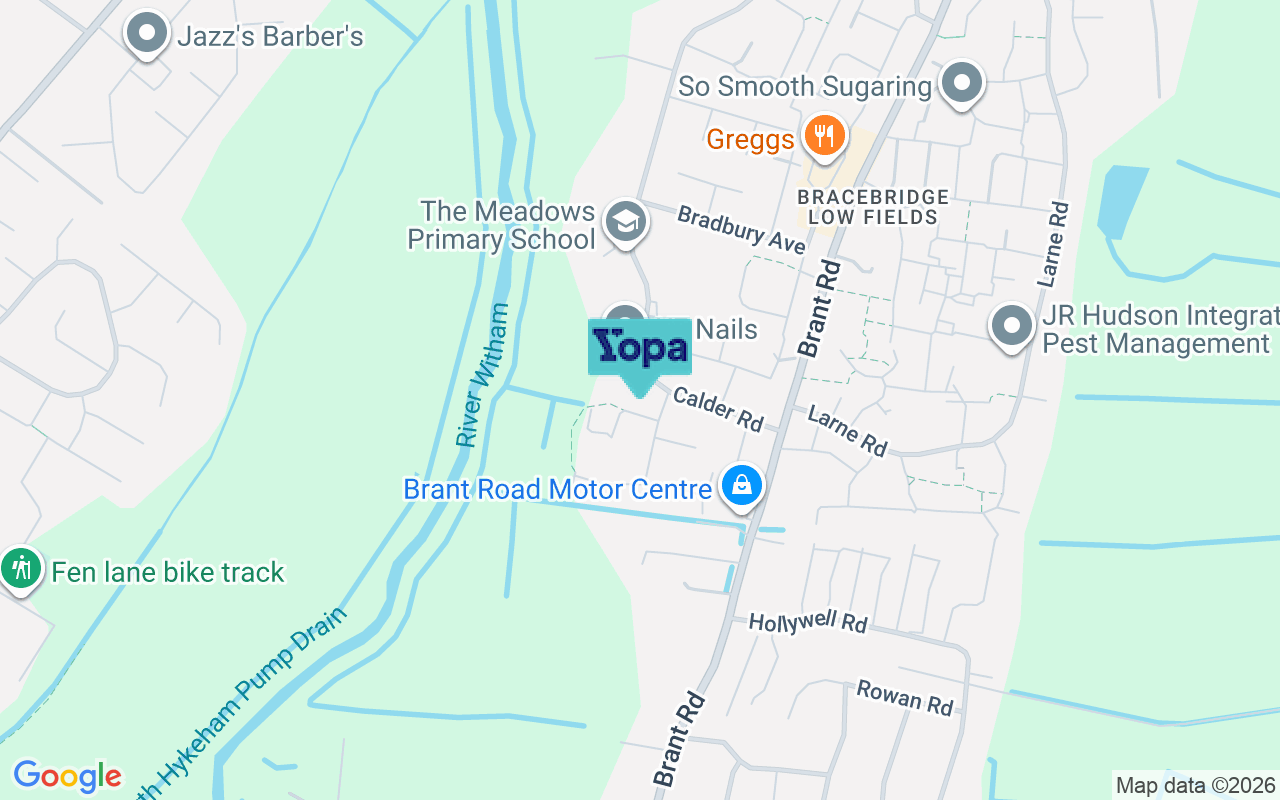 Map showing the location of LN5 9XA