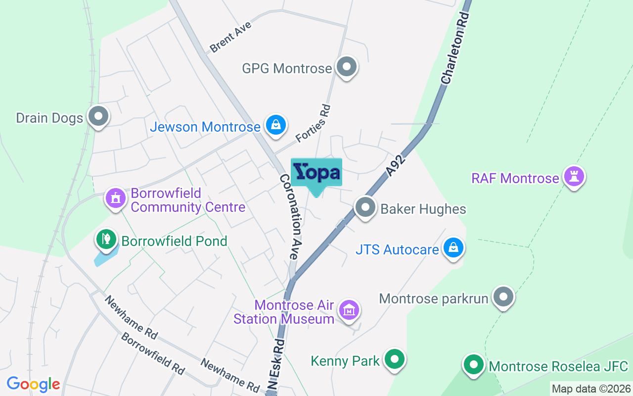 Map showing the location of DD10 9XB