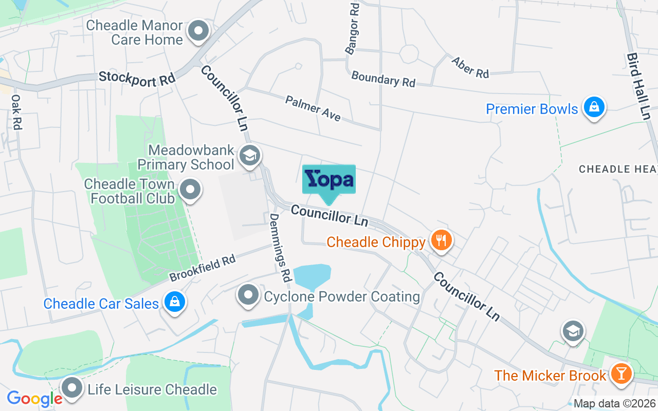 Map showing the location of SK8 2HY