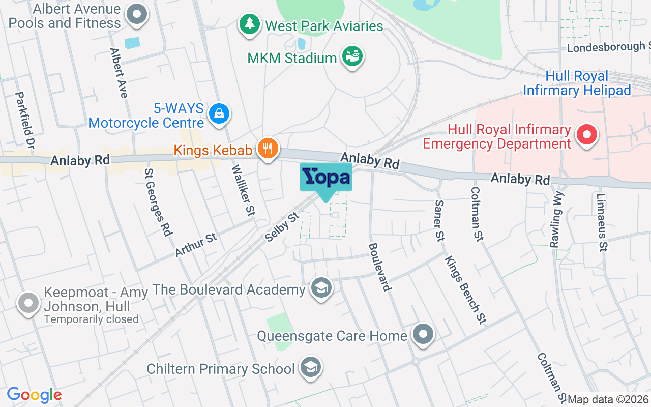 Map showing the location of HU3 3PB