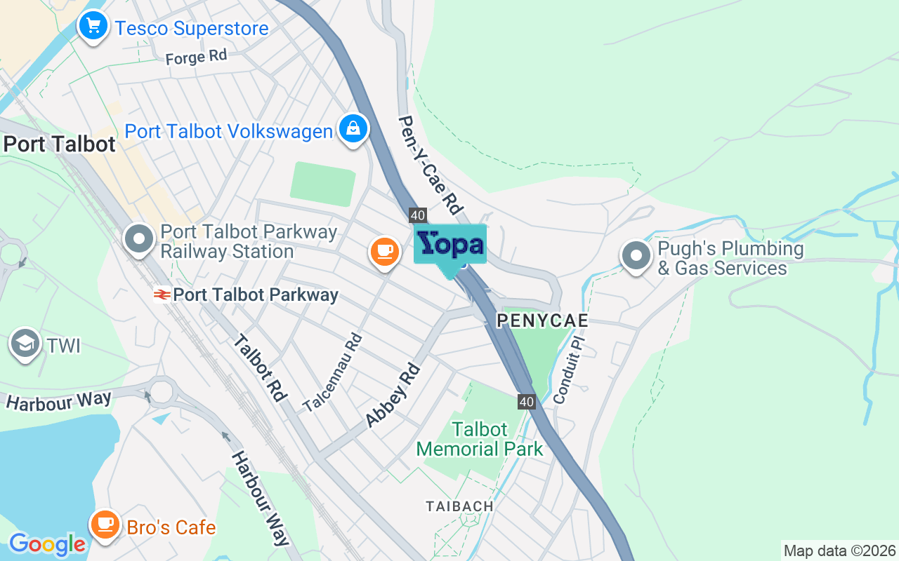 Map showing the location of SA13 1EF