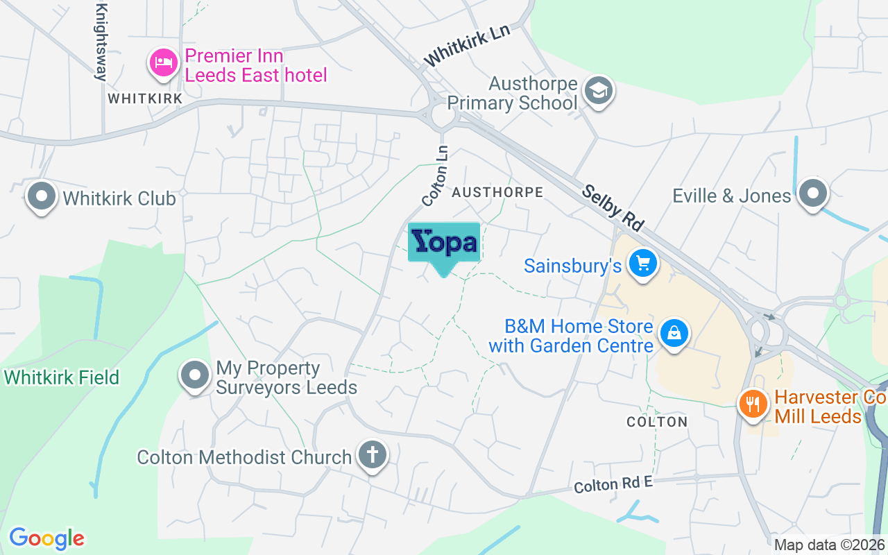 Map showing the location of LS15 9DL