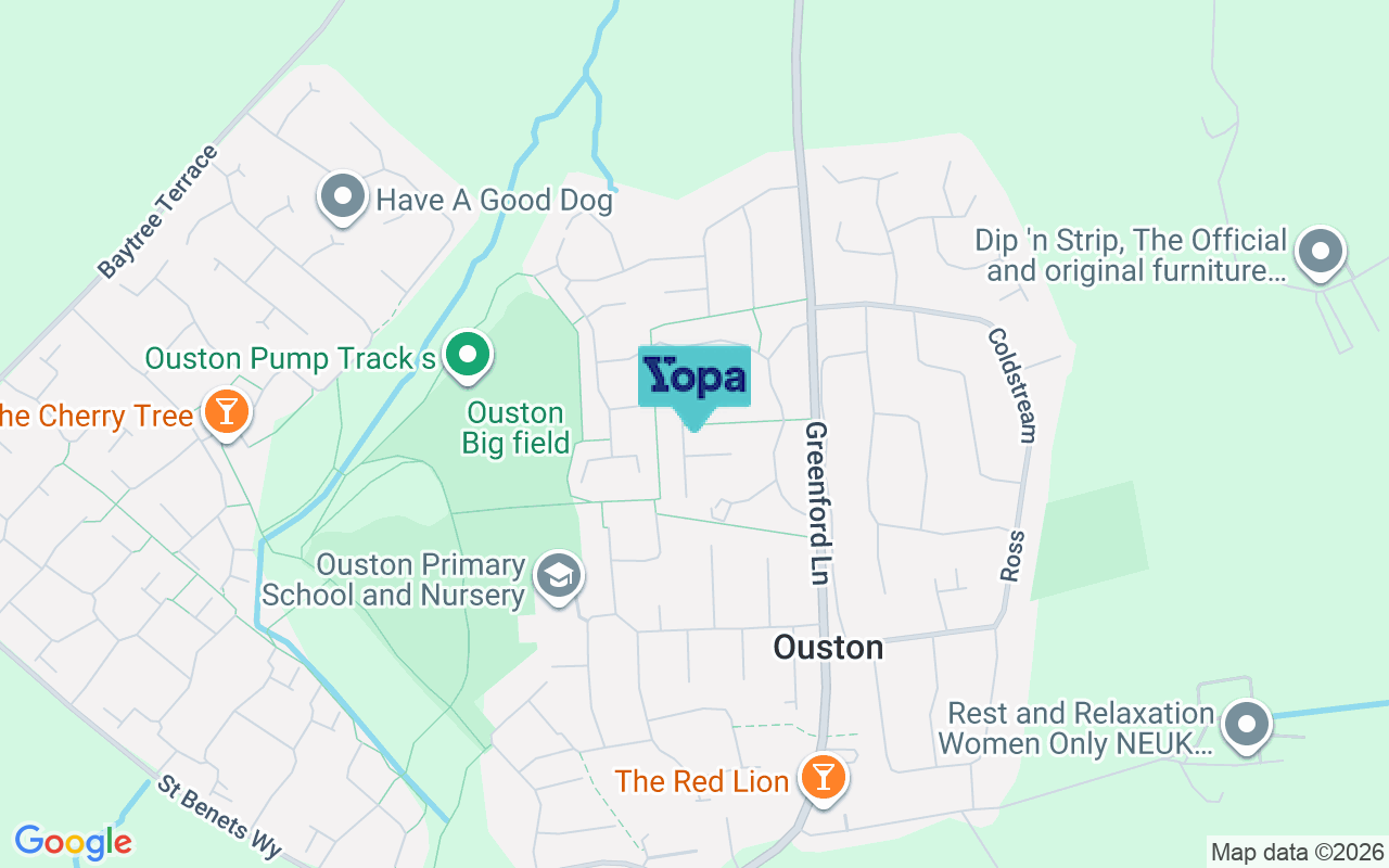 Map showing the location of DH2 1RN
