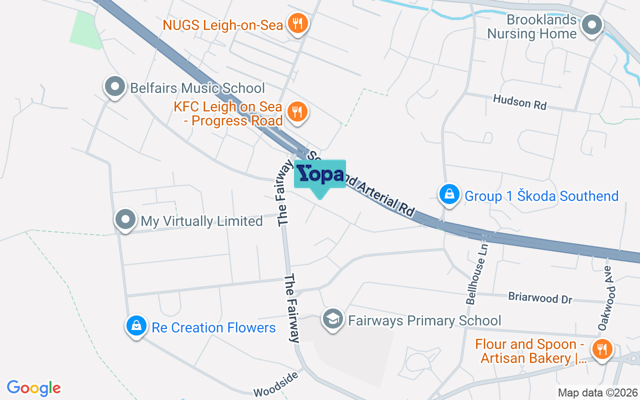 Map showing the location of SS9 4RS