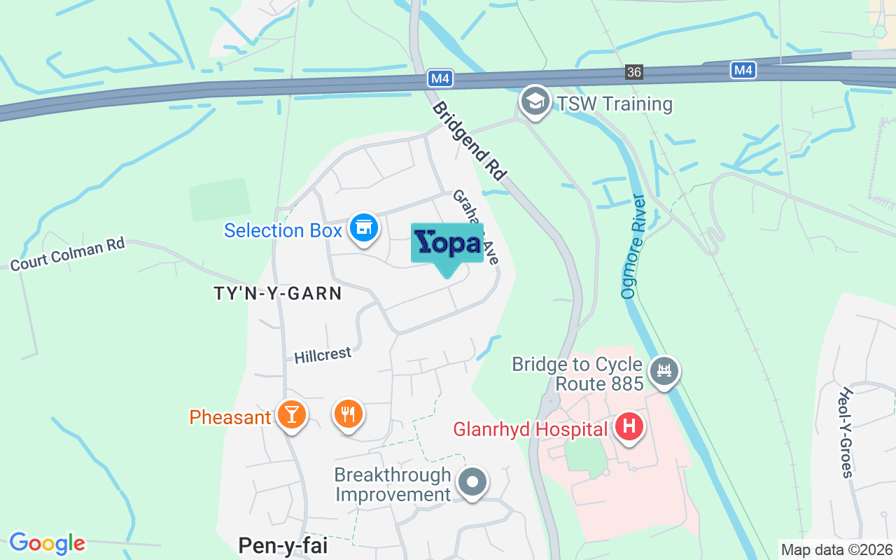 Map showing the location of CF31 4NS