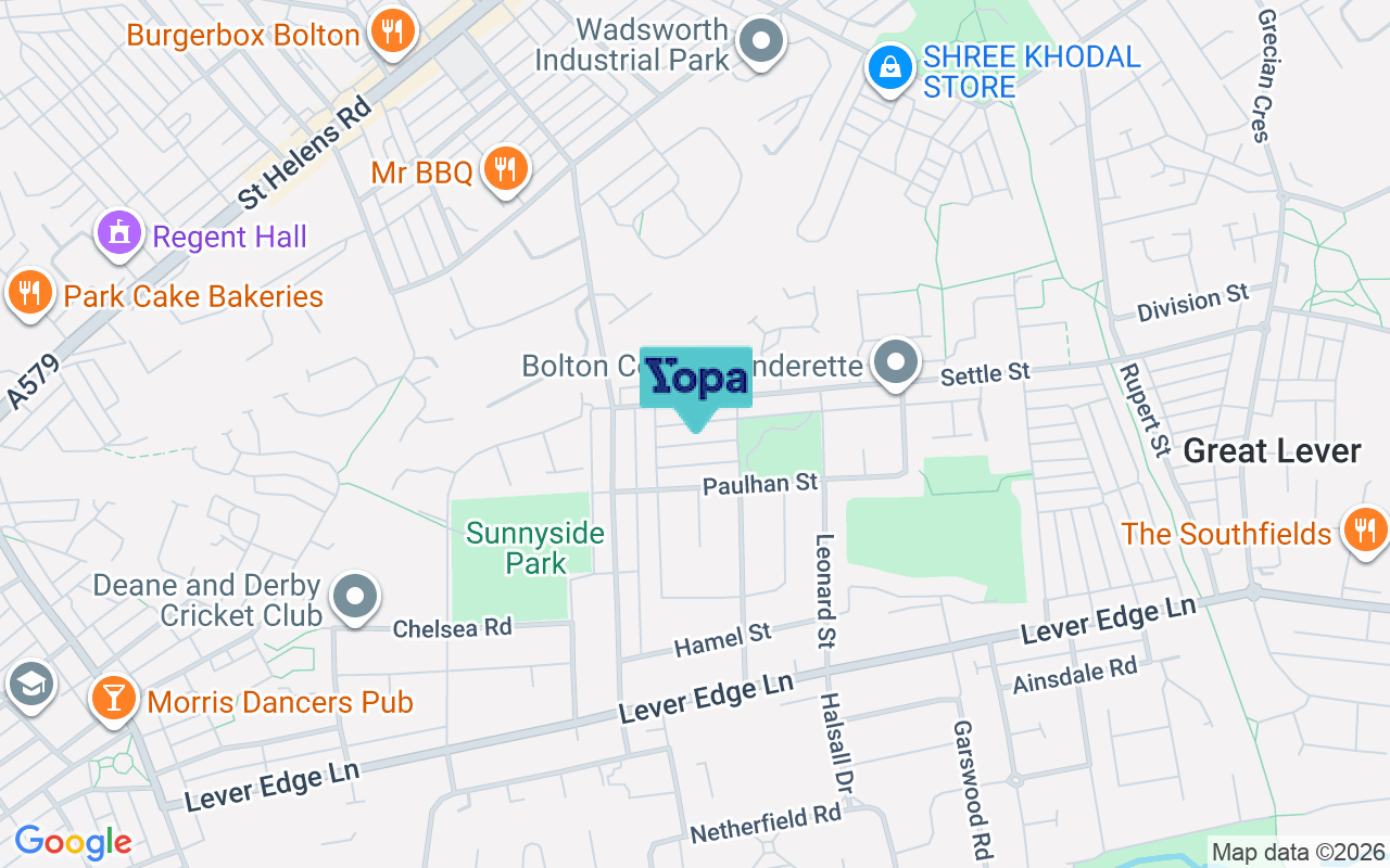 Map showing the location of BL3 3EA