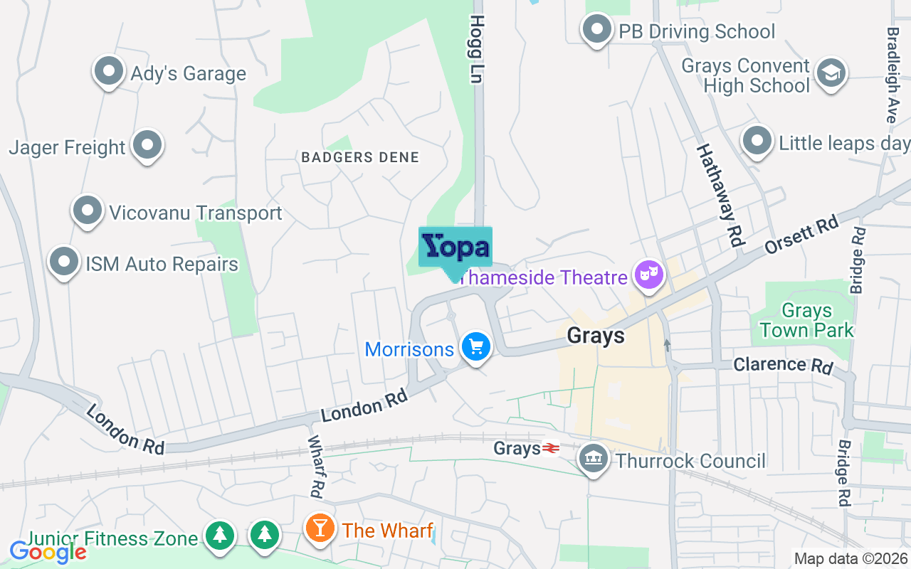 Map showing the location of RM17 5QQ