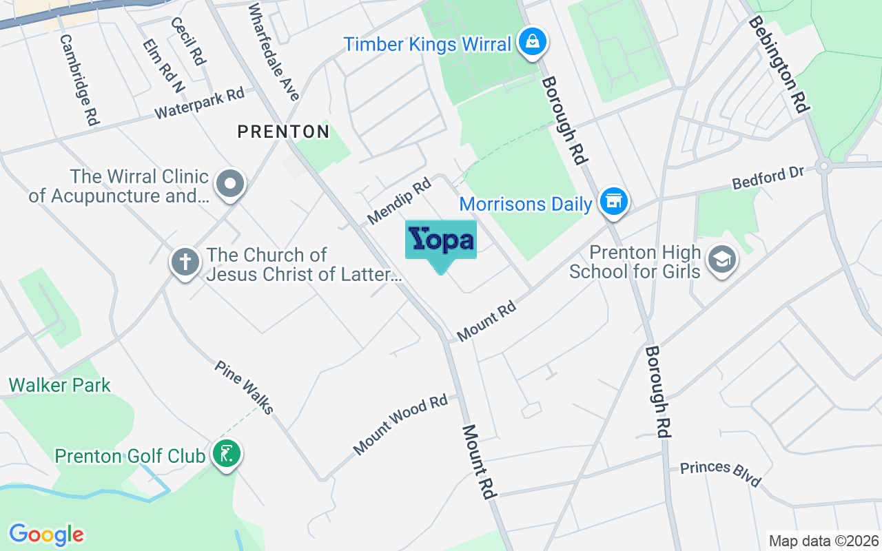 Map showing the location of CH42 8NZ