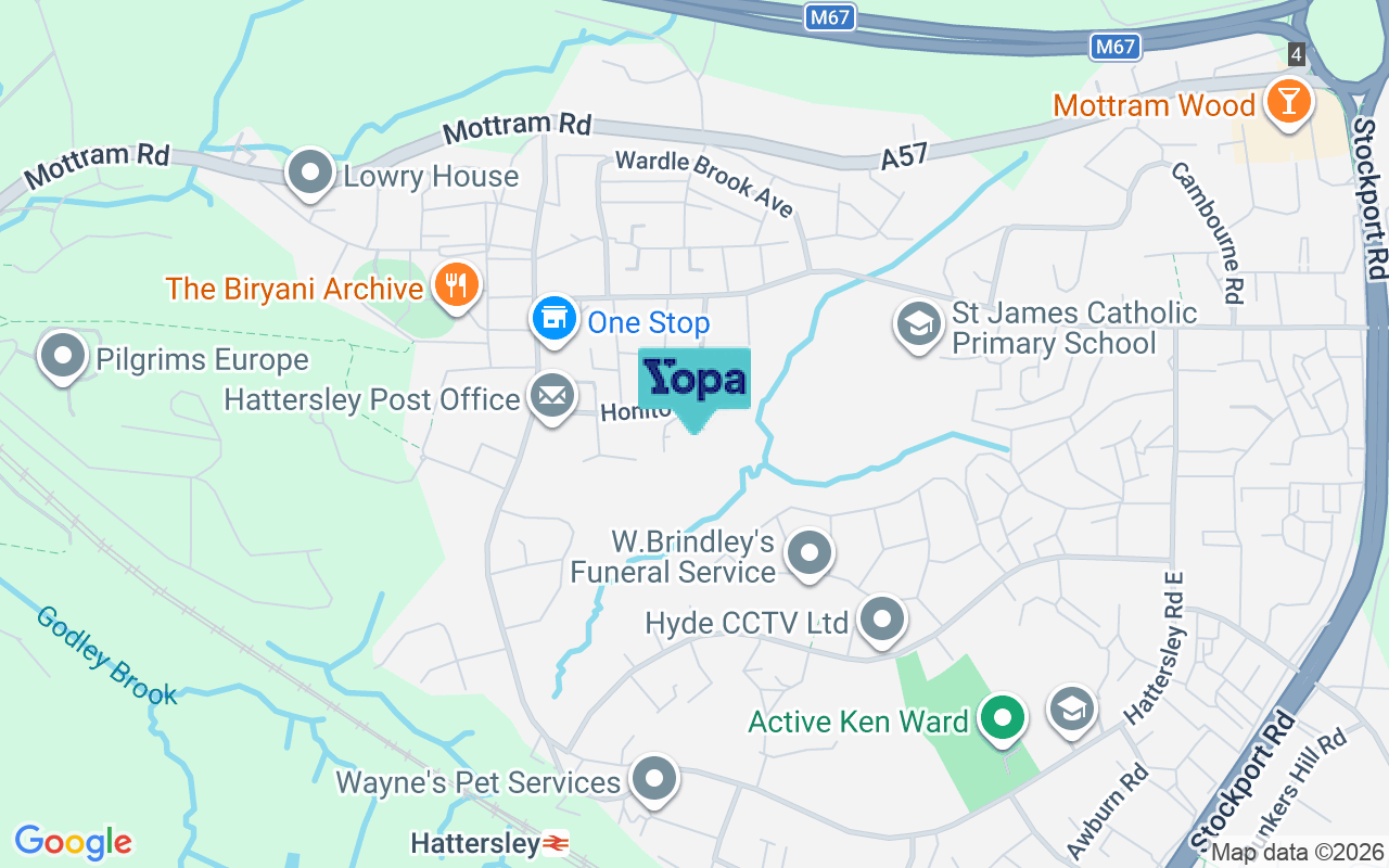 Map showing the location of SK14 3FS