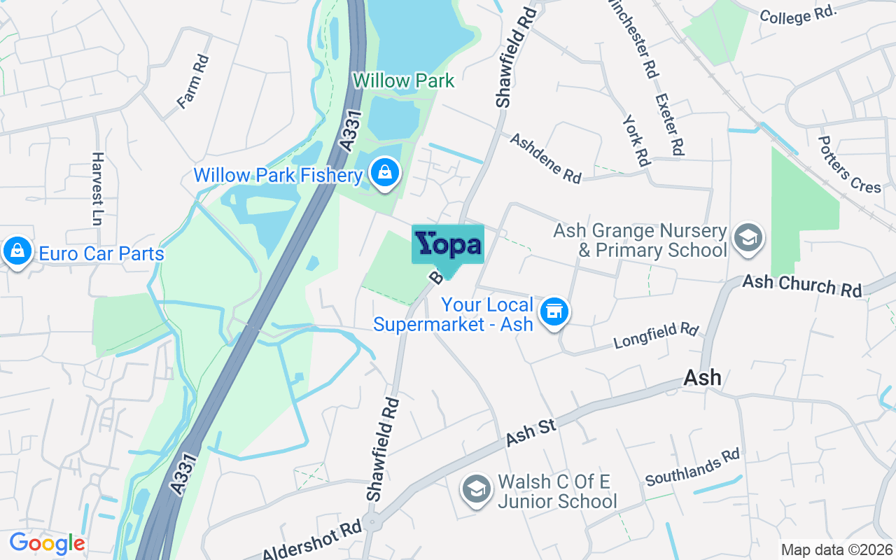 Map showing the location of GU12 6RB