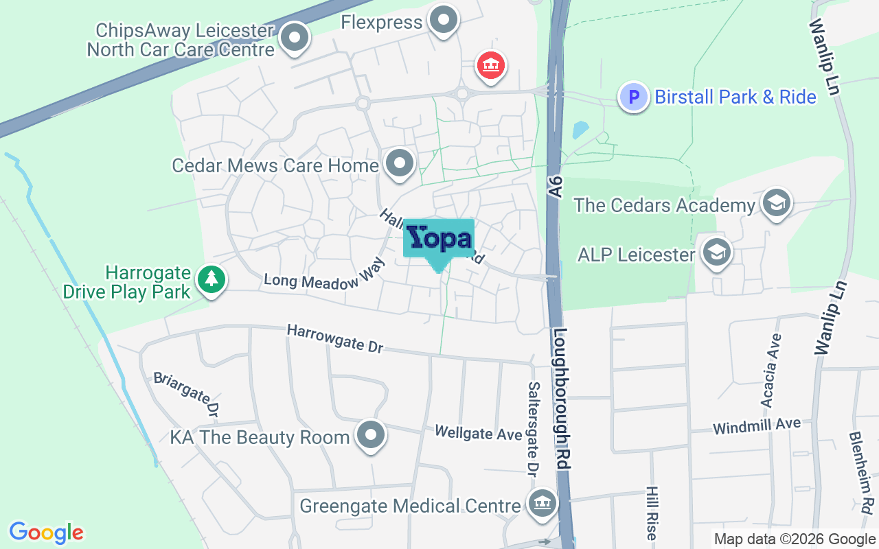 Map showing the location of LE4 3LB