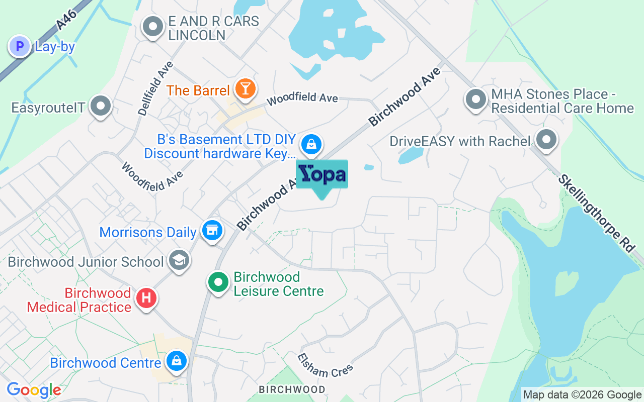 Map showing the location of LN6 0LD